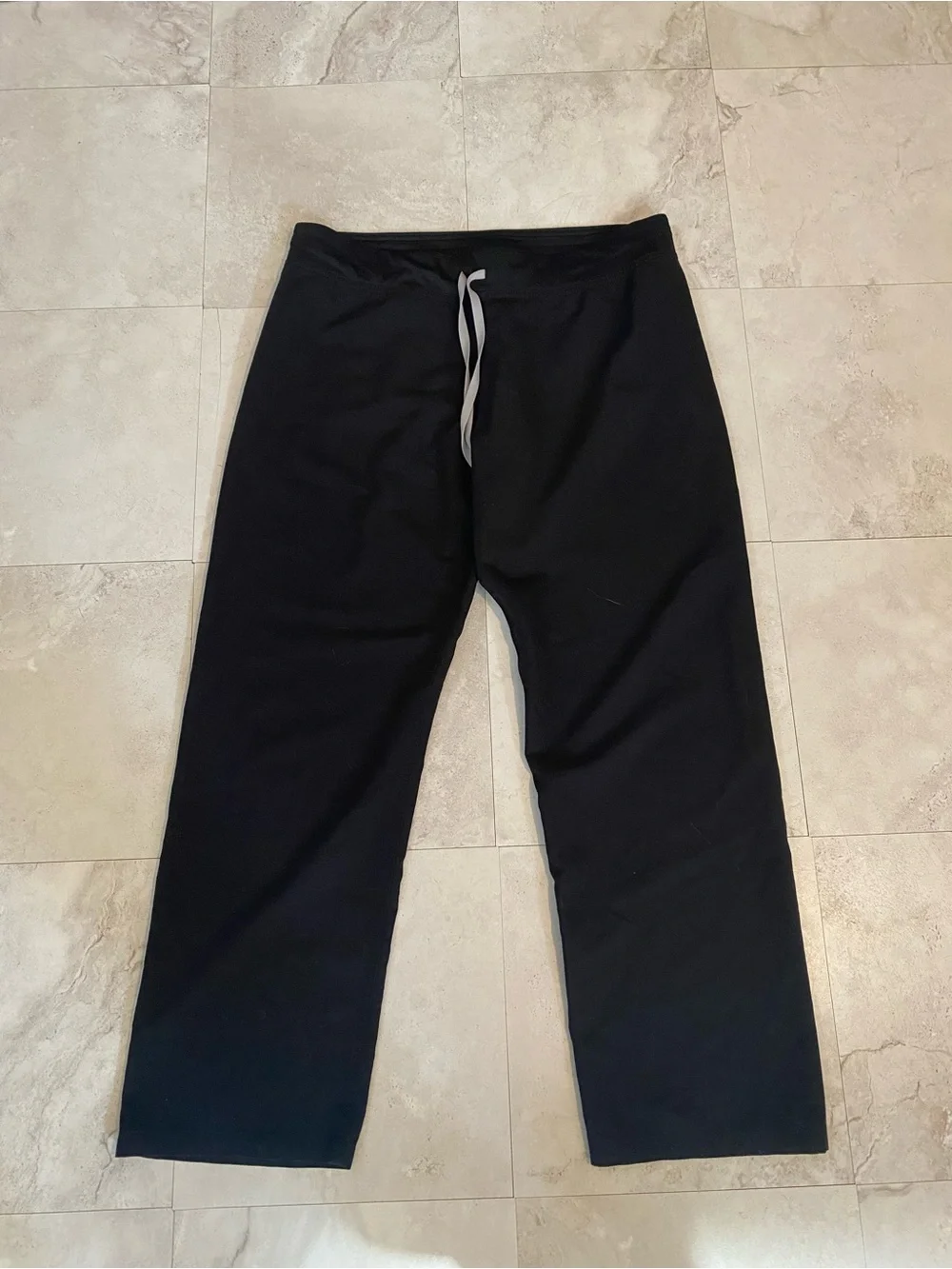 FIGS Black Sweatpants with Gray Drawstring